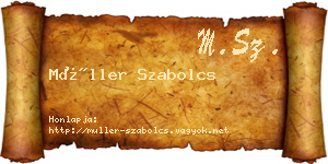 Müller Szabolcs névjegykártya